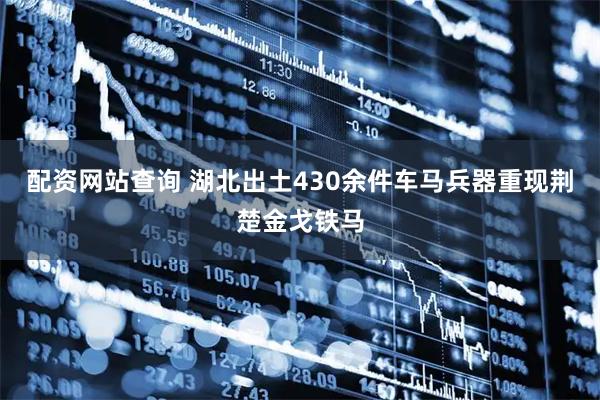 配资网站查询 湖北出土430余件车马兵器重现荆楚金戈铁马